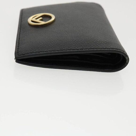 FENDI Wallet Leather Black F Logo with box - Picture 5 of 12